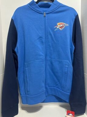 NBA OKC Thunder Fleece Front Zip Jacket  Size Medium Blue Navy NWT